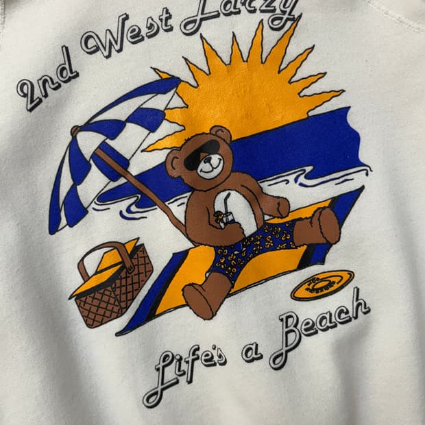 [L] 90s BW Beach Bear 스웻셔츠 선글라스 곰돌이