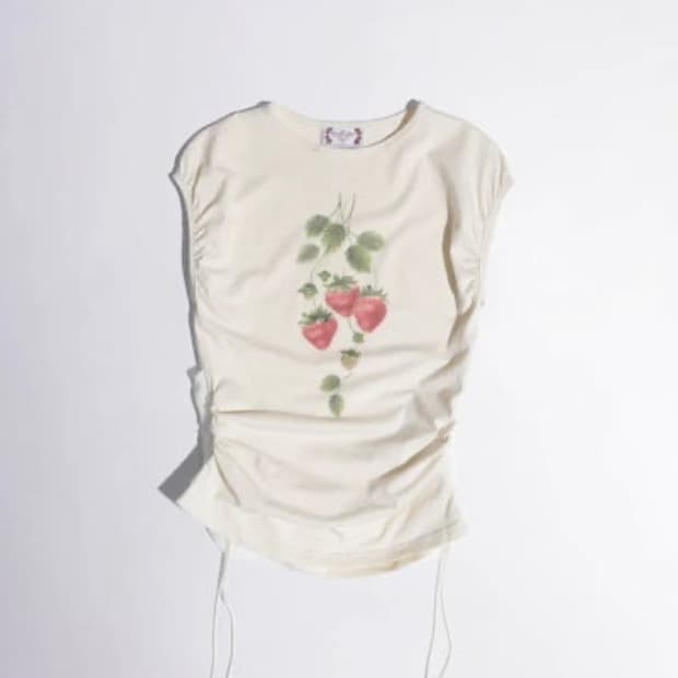 스컬프터 베리셔링탑 크림 berry shirring top