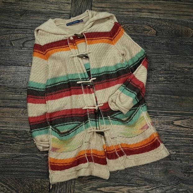 [폴로 랄프로렌] 에스닉 패턴 후드 토글 니트 롱 가디건 M17573