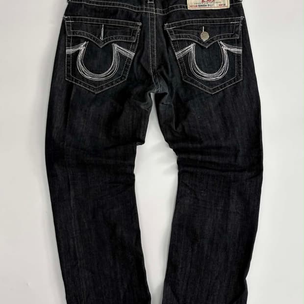 [36] 트루릴리젼 레인보우 빌리 블랙 데님 팬츠 made in usa