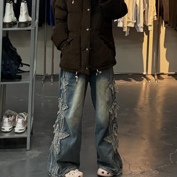 폴로랄프로렌 브라운 코듀로이 컨버터블 다운 패딩 (탈부착가능) A2770