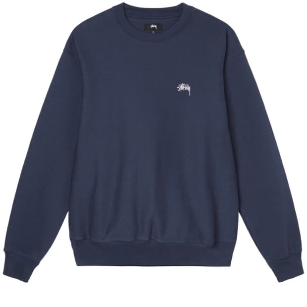 L) stussy 스투시 스탁 로고 맨투맨 네이비