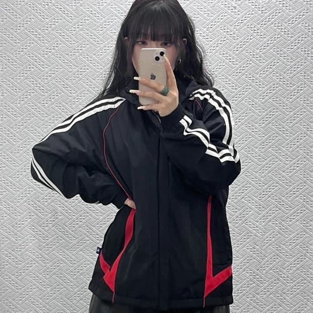 챔피온 레트로 빈티지 배색 고프코어 바람막이 자켓 XL C09997