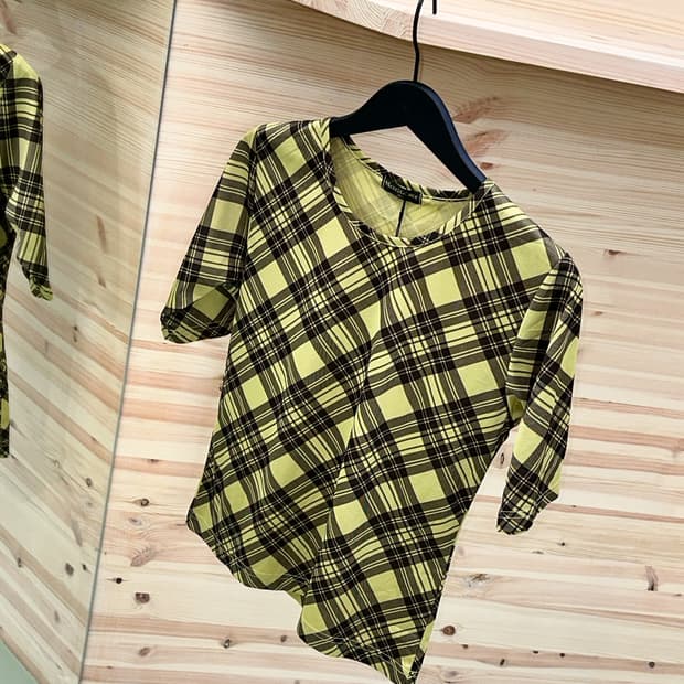 yellow checked top