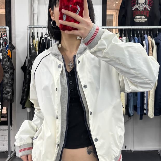 아르마니 진스 레이어드 나일론 후드 자켓