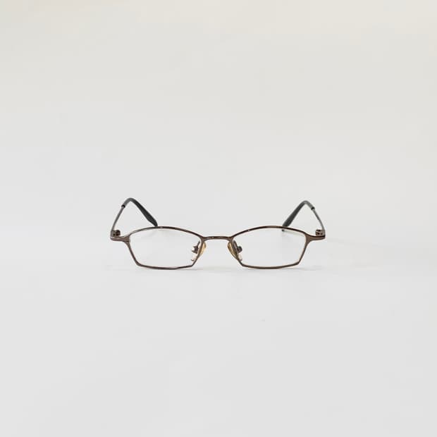 [픽키-596] (Small) 브라운 메탈 사각 안경테 클래식 소형 데드