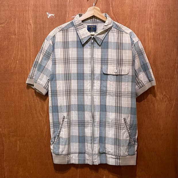(L) Woolrich 울리치 체크 반팔 셔츠 집업