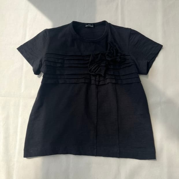 꼼데가르송 트리콧 AD2002 플리츠 구조 디테일 티셔츠