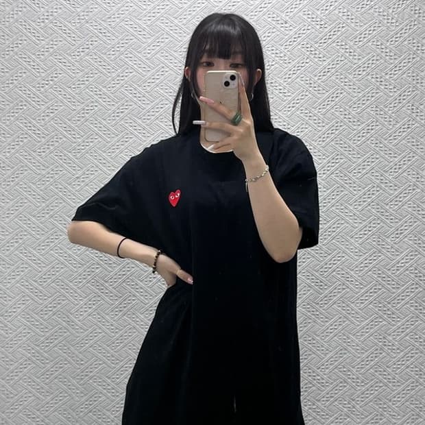 꼼데가르송 빈티지 캐주얼시크 하트와펜 반팔티 XXL C13433