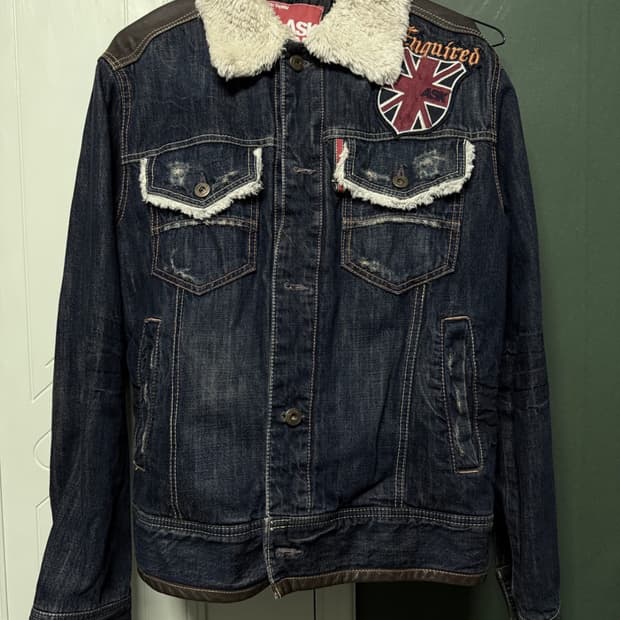 빈티지 패치 청자켓 파우닝 큐빈 샵오공이 와투케 웨스턴