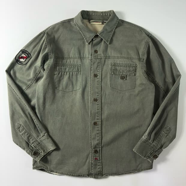 Quick silver  퀵실버 포켓 코튼 흑청 데님 셔츠 