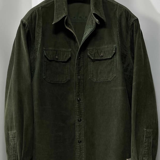 90's 폴로 랄프로렌 포레스트 그린 코듀로이 마이널 워크 셔츠