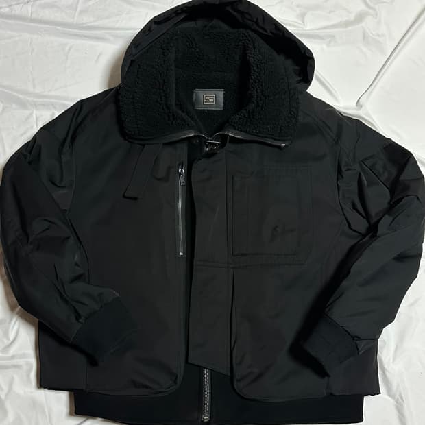 시스템 옴므 무스탕 자켓 블랙