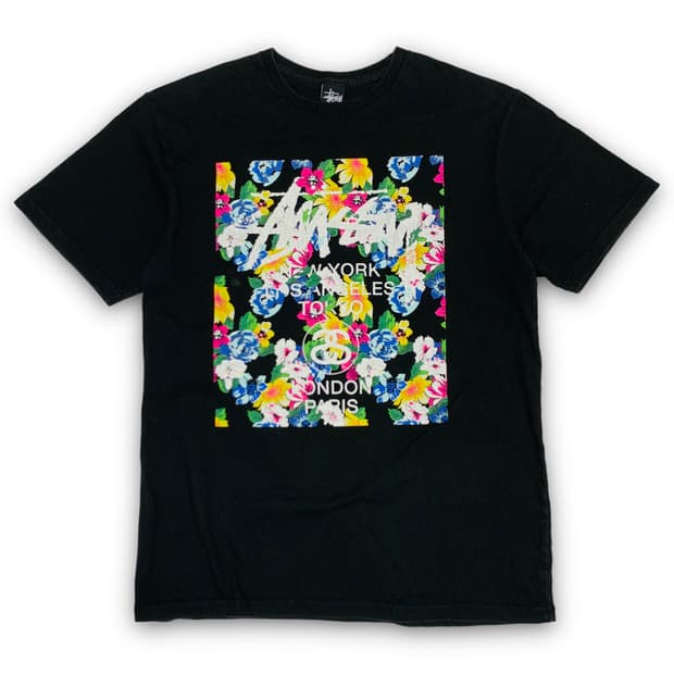 스투시 플라워 월드투어 반팔 티셔츠