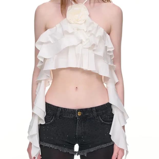 블루마린 로즈 홀터넥