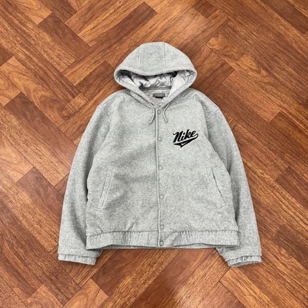 XL 나이키 00s 올드스쿨 빅로고 플리스 누빔 자켓