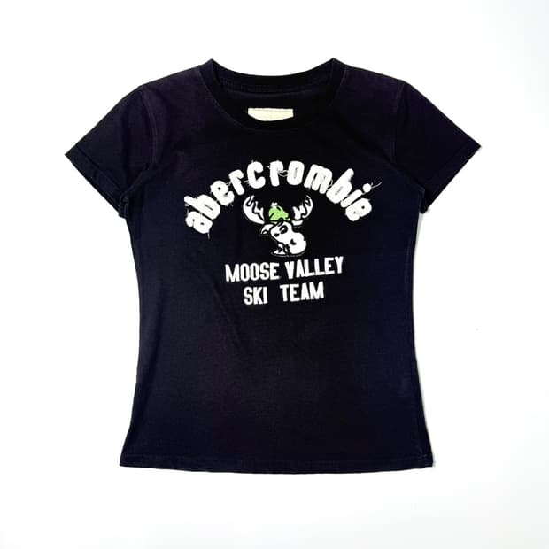 빈티지 Abercrombie 네이비 패치 반팔티