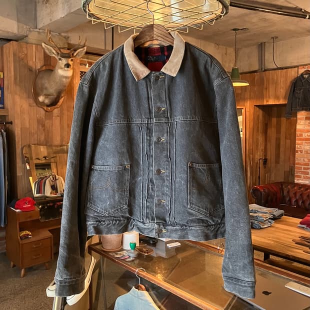 80s USA 폴로 랄프로렌 2세대 블랙 데님 자켓