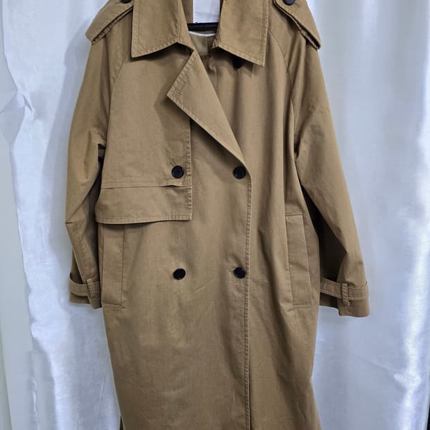 톰보이 베이지색 트렌치 코트 (1554)