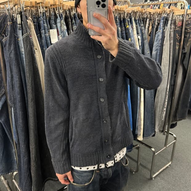 L) 재패니즈 빈티지 SHUMEL 버튼 니트집업