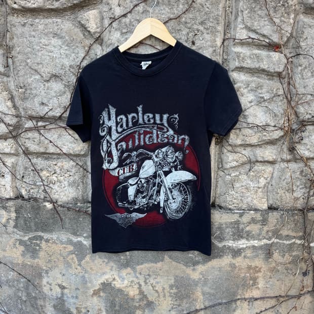 Delta 할리데이비슨 빈티지 프린팅 반팔 티셔츠 우먼 s