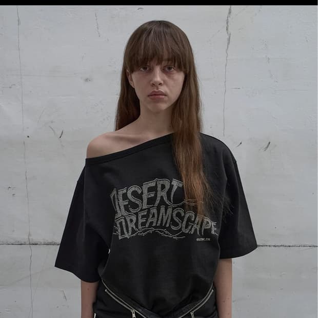 LCDC ASYMMETRIC PRINTED T-SHIRT (BLACK