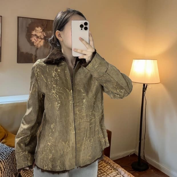 빈티지  밍크퍼 칼라 양털 염소새끼털 되지가죽자켓 무스탕