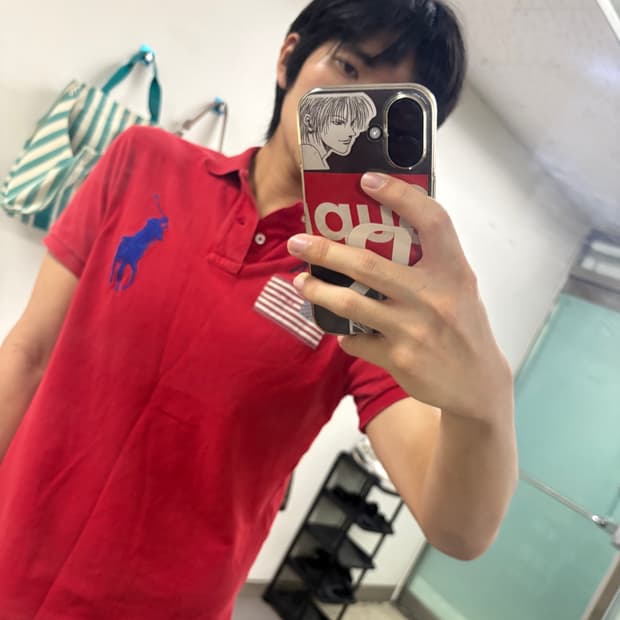 폴로 빅포니 USA 성조기 반팔티 S