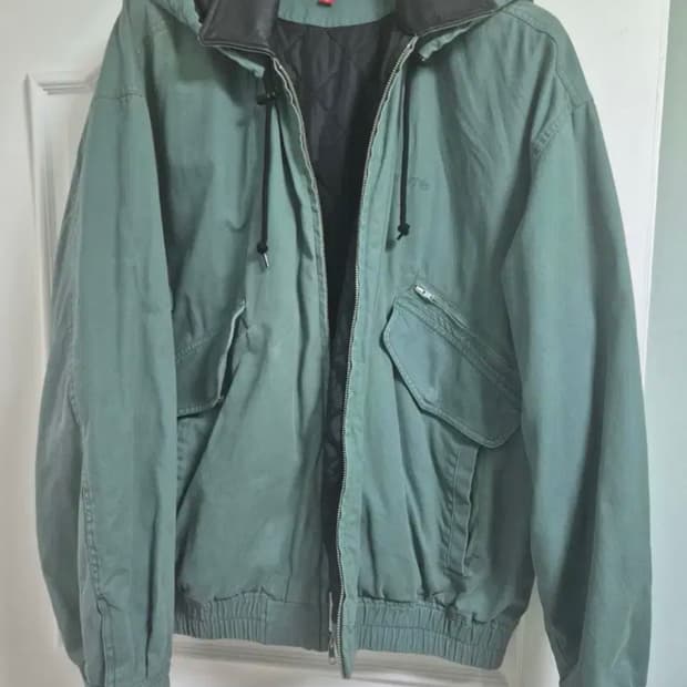 [XL] 23FW 슈프림 레더 칼라 유틸리티 자켓 그린