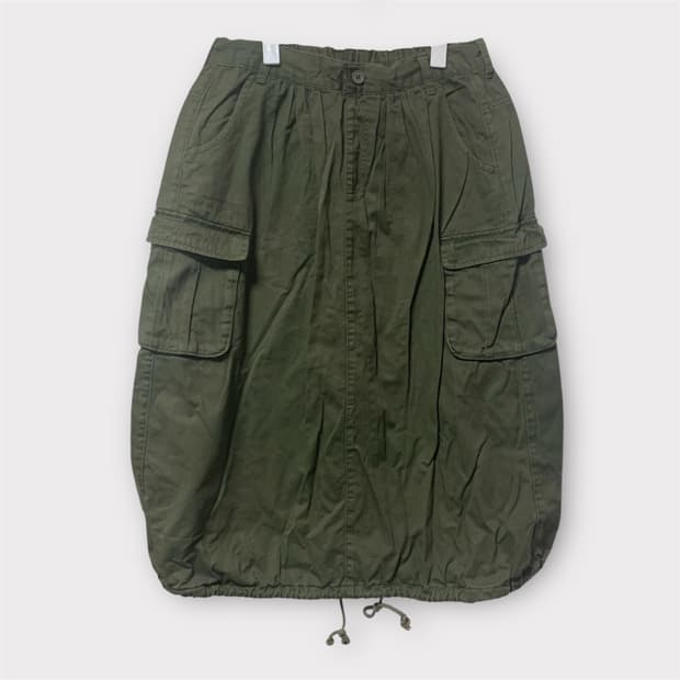 Naneu 카키 카고 롱스커트 55-66-77
