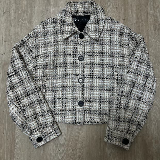 자라 여성 크롭 트위드자켓 S/90 