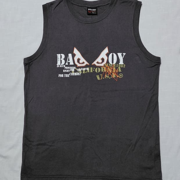 [VINTAGE/M] BAD BOY 배드보이 올드스쿨 그래픽 슬리브리스