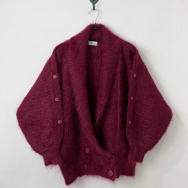 80s 모헤어 돌먼 니트 자켓
