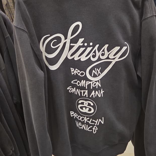 스투시 월드 후드집업 블랙