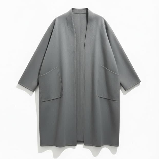 SYSTEM 시스템 오버핏 모 캐시미어 울 코트 그레이