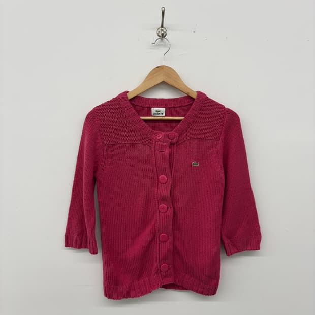 라코스테 핑크 니트 가디건 여성 S