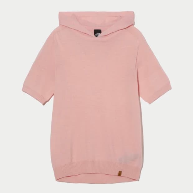 [S(85)] 노스페이스 여성 코지 울 니트 반팔 후드 후디