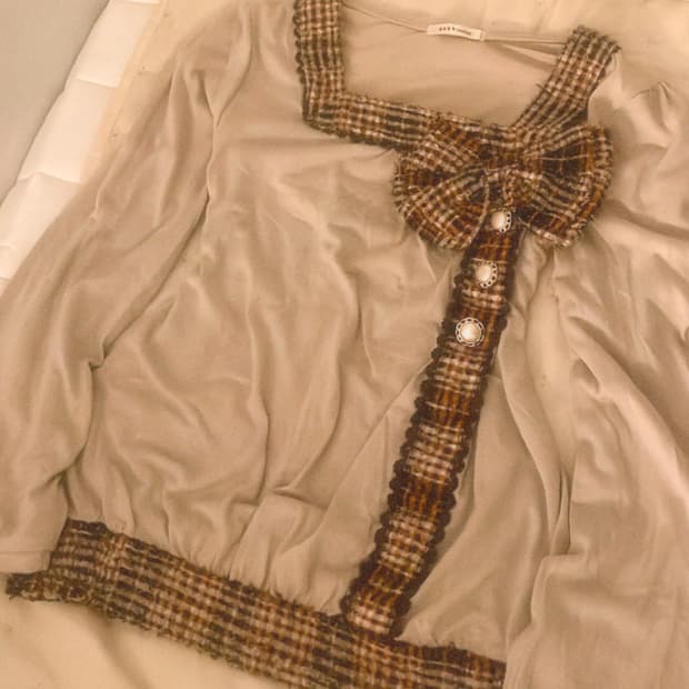 axes femme 엑시즈팜 빅리본 블라우스 탑 히메갸루 라떼갸루 핀터깔