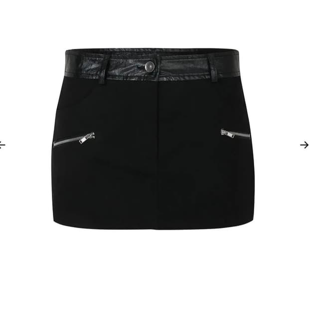 보헴서 스커트  LEATHER COTTON MIXED MINI SKIRT