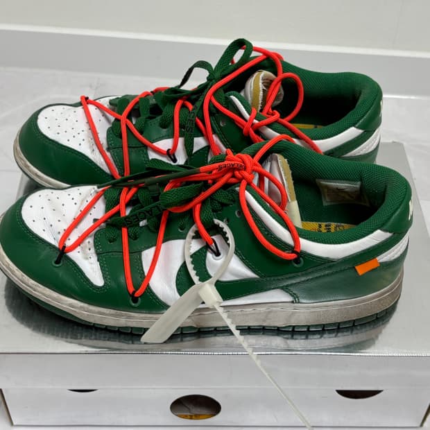 나이키 x 오프화이트 덩크 로우 파인그린 290 상태좋음