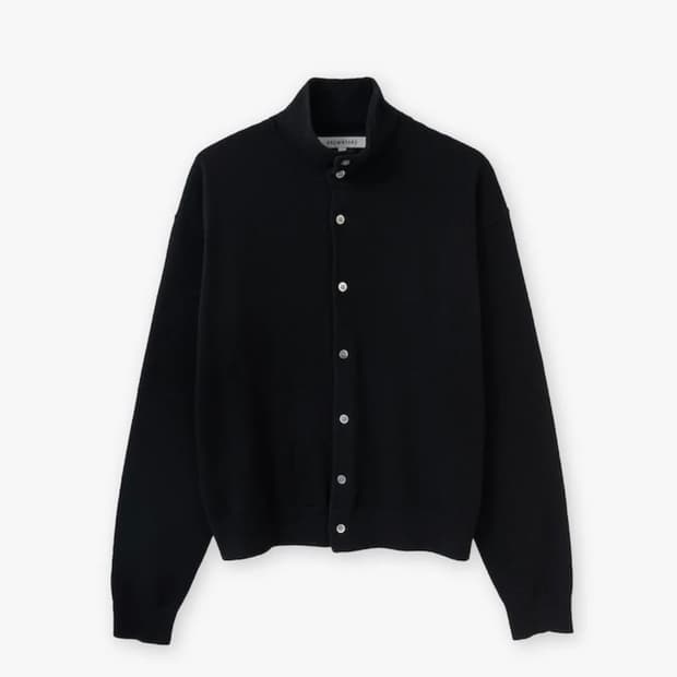 브라운야드 캐시미어 스탠드카라 가디건 블랙(4)