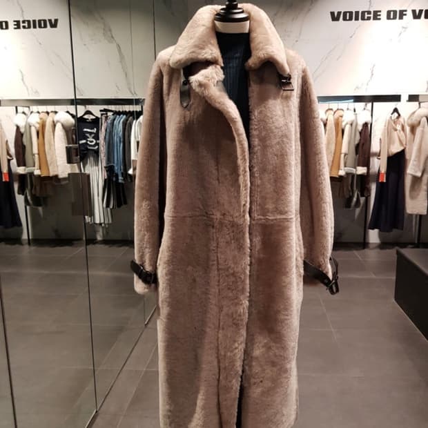 55 한섬 보브 VOV 리버시블 무스탕코트