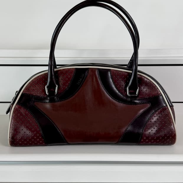 프라다 볼링백 핸드백 가죽 빈티지 브라운 보스턴백 토트백 90s 00s