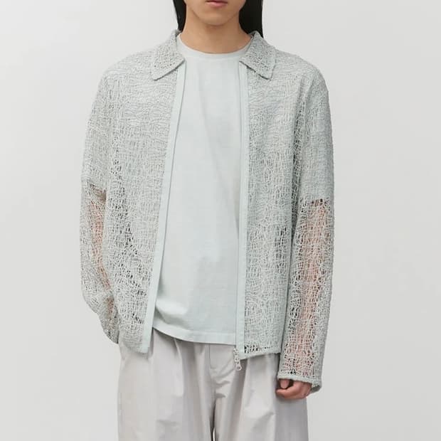 Amomento 아모멘토 lace zip-up mint L