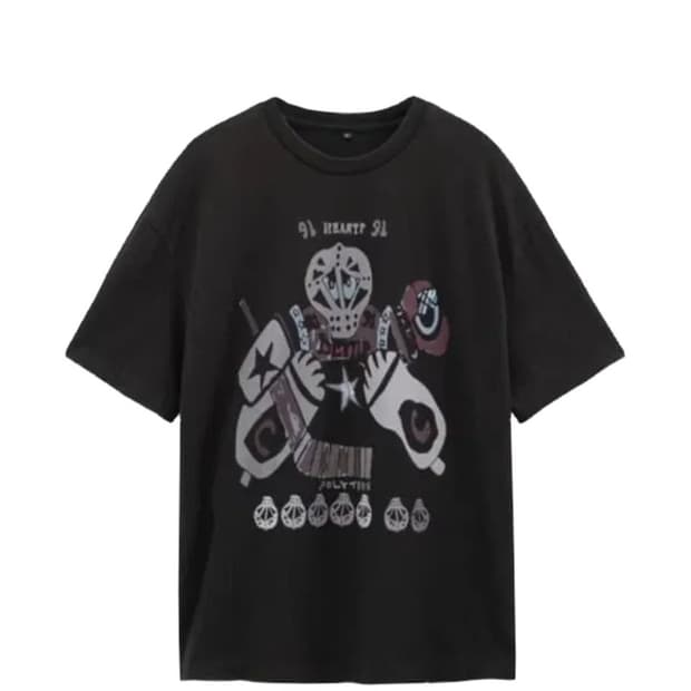 [2] 폴리테루 행크 1/2 그래픽 티셔츠 데빌 91 블랙