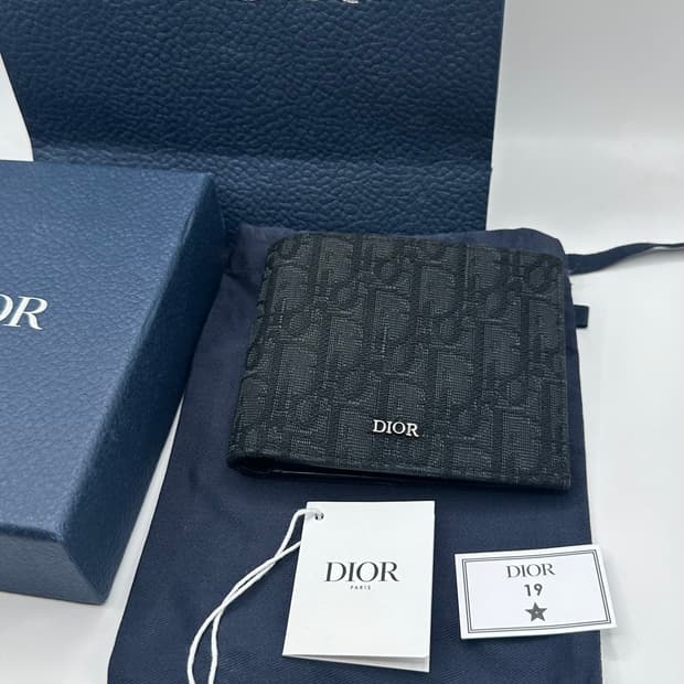 디올 오블리크 반지갑 블랙