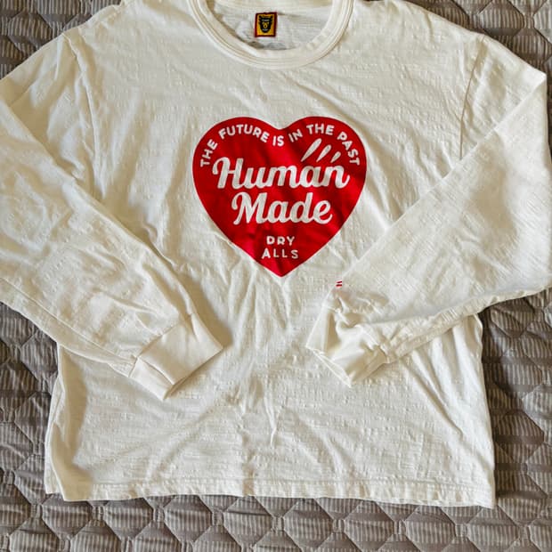 휴먼 메이드 그래픽 롱슬리브 티셔츠 화이트 L사이즈