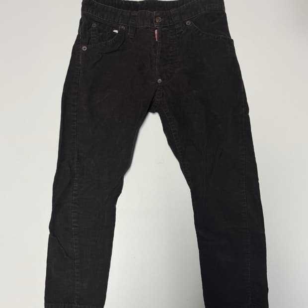 희귀!! 여성 일본 디스퀘어드2 버튼 브라운 코듀로이 팬츠