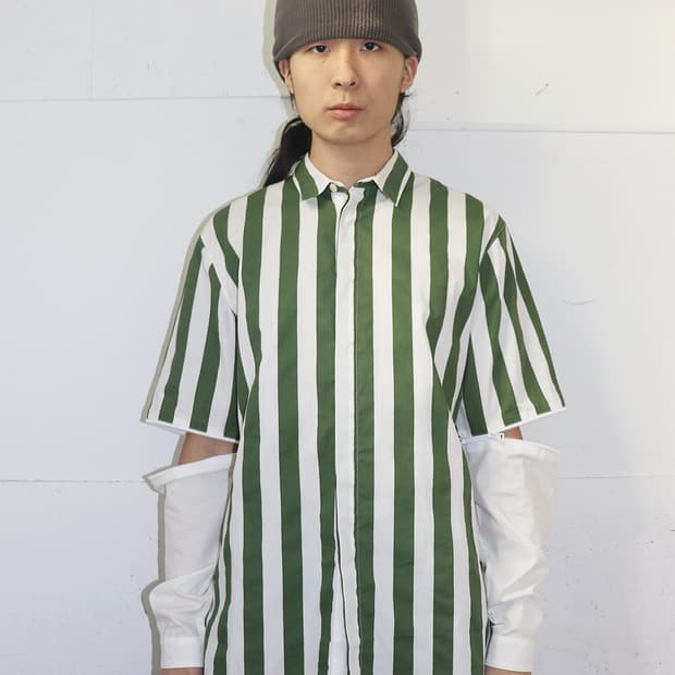 써네이 디테쳐블 슬리브 스트라이프 셔츠