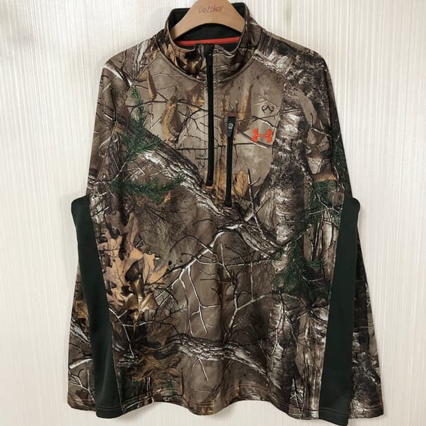 언더아머 콜드기어 리얼트리/헌팅카모 하프집업 플리스풀오버 XL(해외)